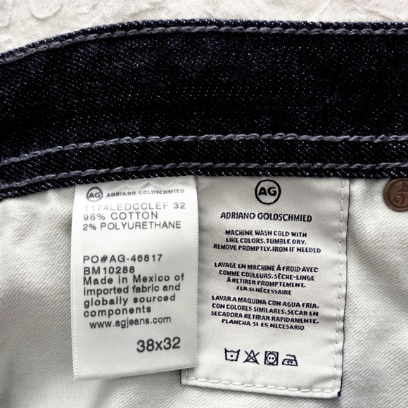 AG NEW Adriano Goldschmied The Graduate Darker Blue Denim Jeans, 38x32 - Picture 5 of 11